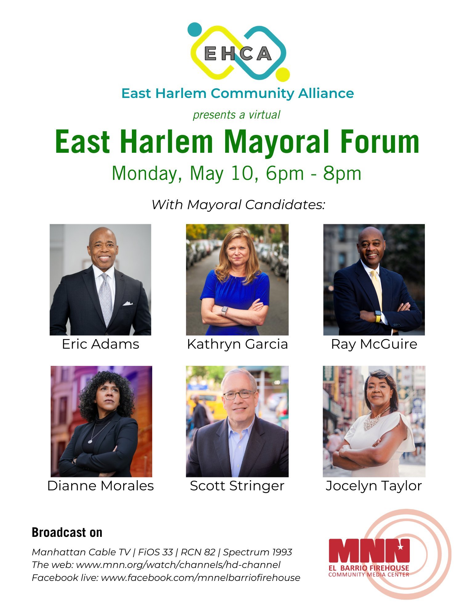 Mayoral Debate Regarding East Harlem on Monday