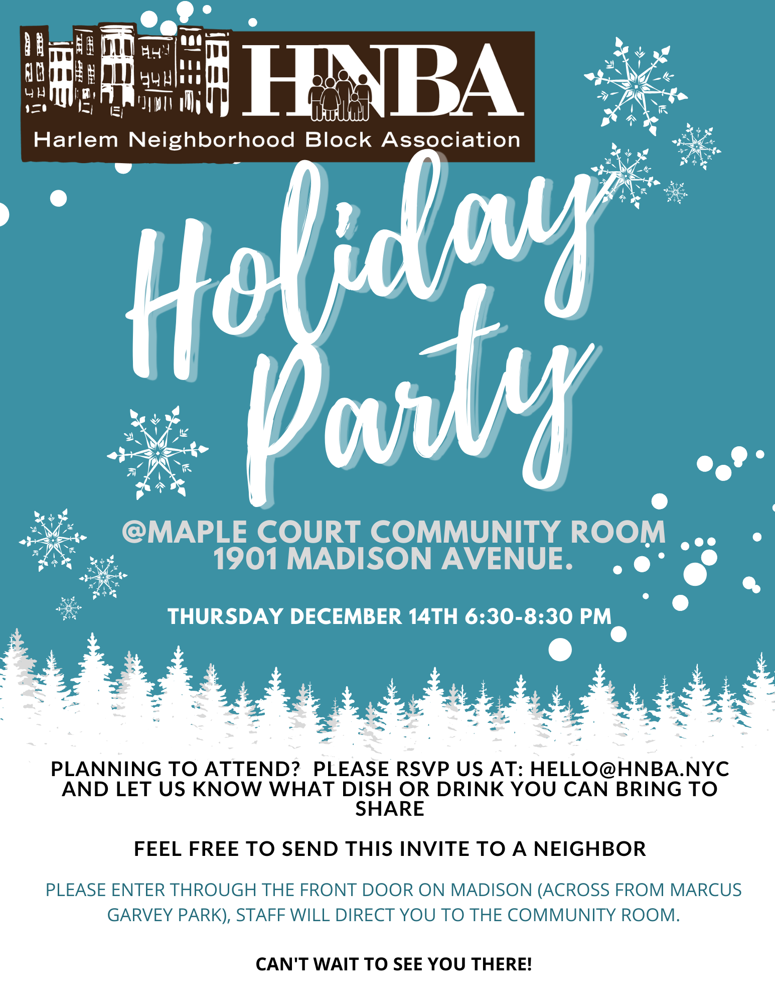 Next Thursday – HNBA’s Holiday Potluck