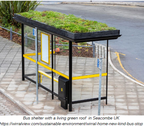 Green Roofs Over Bus Shelters